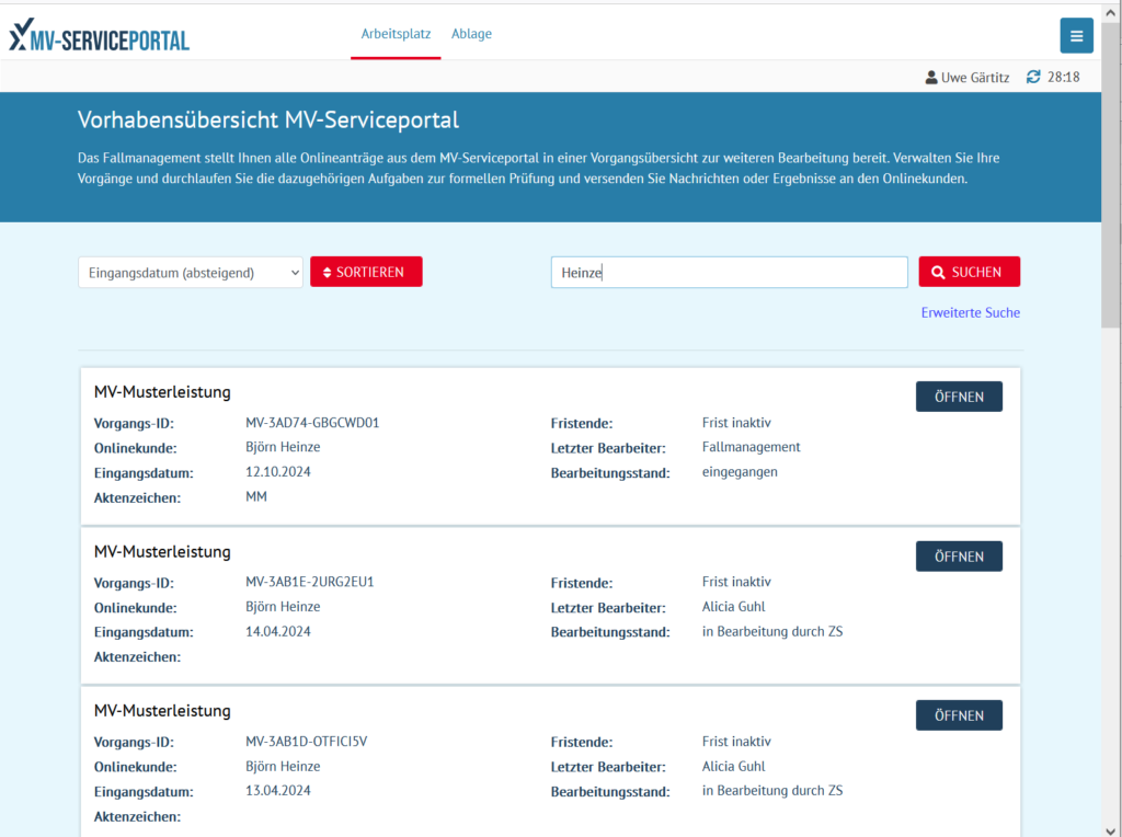 Digitalization platform of Data Processing Center Mecklenburg-West Pomerania [DVZ]